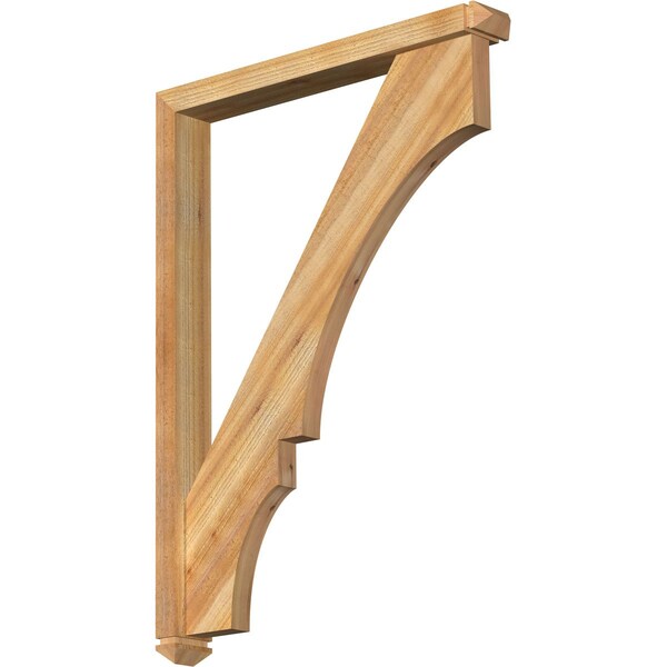 Ekena Millwork Balboa Arts and Crafts Rough Sawn Bracket w/ Offset Brace, Western Red Cedar, 4"W x 32"D x 44"H BKT0402X32X44BOA03RWR - main